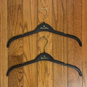 Set 2 Black & Gold Plastic BROOKS BROTHERS Dress Shirt Clothes Jacket Hangers